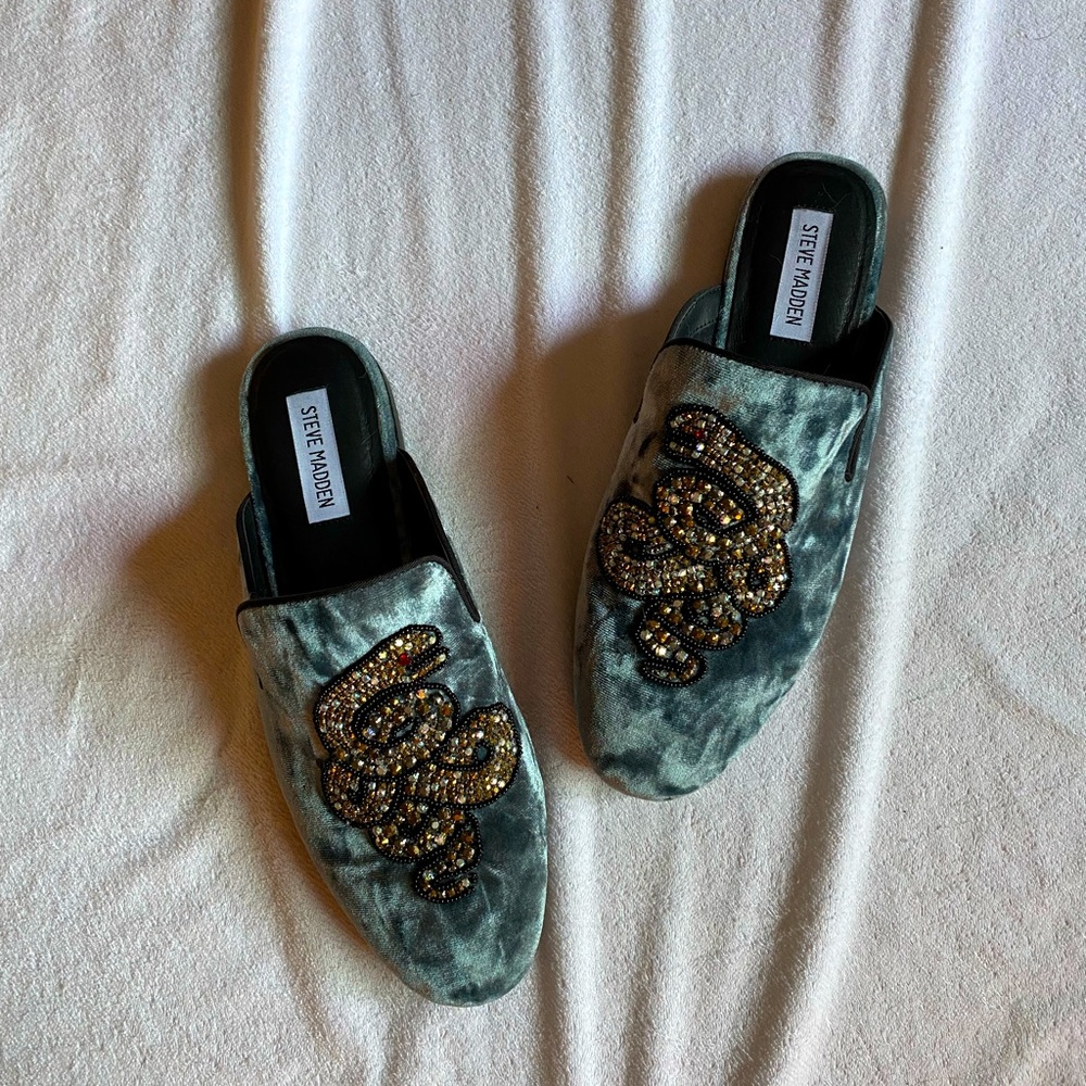 STEVE MADDEN beaded snake loafers